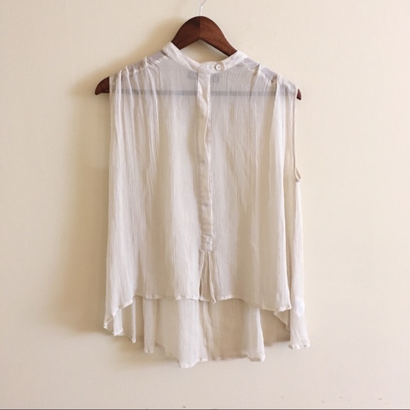 Winter Kate Chiffon Sleeveless Blouse Cream M - Picture 1 of 7